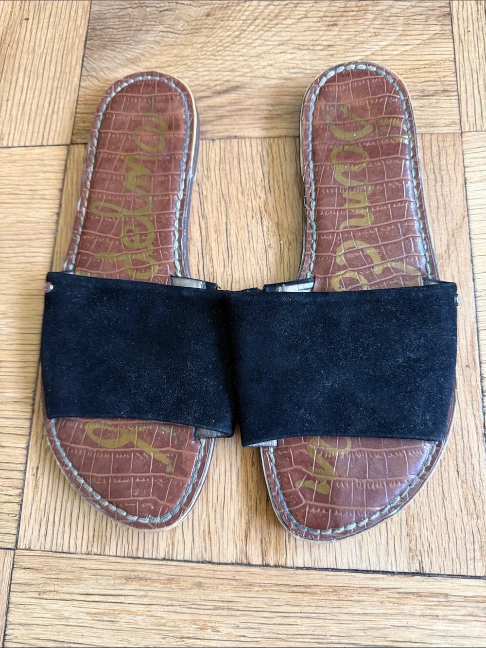Sam Edelman Black Suede Strap Sandal